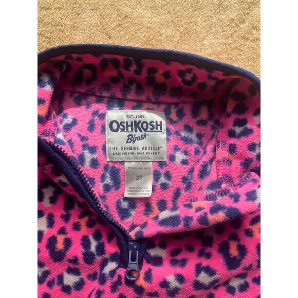 Girls Lot of 2 Pull over Sweaters Osh Kosh & Cheetah Brands Hoodie -size 3T - Picture 3 of 6
